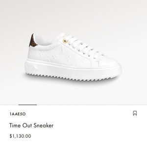 AUTHENTIC - Louis Vuitton Time Out White Sneakers Size 37